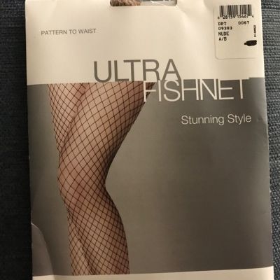 New Nordstrom Rack Fishnet Hosiery  Tights Sz A/B  Nude